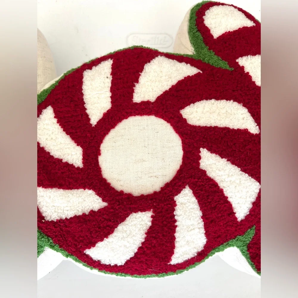 St. Nicholas Square Red and White Joy Christmas Pillow